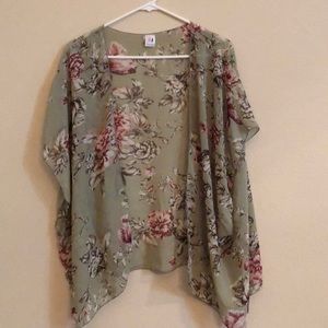 Floral print kimono cardigan